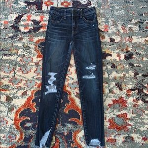 american eagle blue ripped jeans